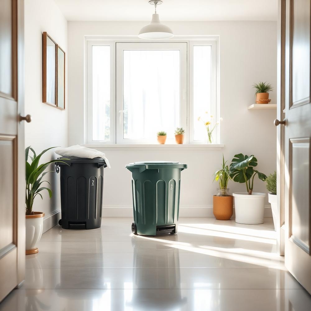Spotless residential garbage cans after a professional cleaning